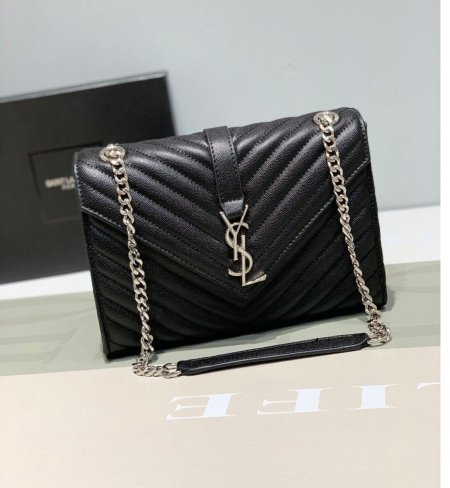 كروس ysl اسود شعار فضي