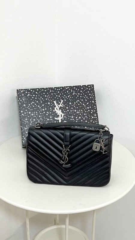 كروس ysl اسود شعار فضي