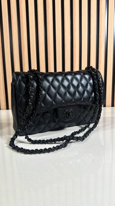 شنطه chanel classic مقاس 25 سم - اسود اسود